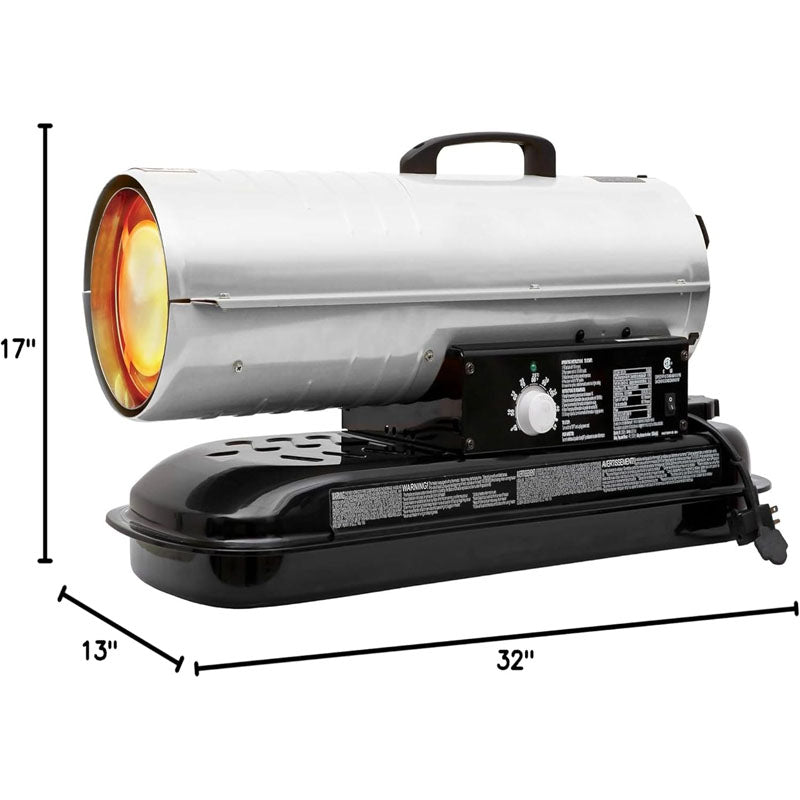 80,000 BTU Kerosene Forced Air Heater 5 Gallon Tank Energy-Efficient heavy-duty Heater Kerosene/Diesel Forced Air Heater with Thermostat