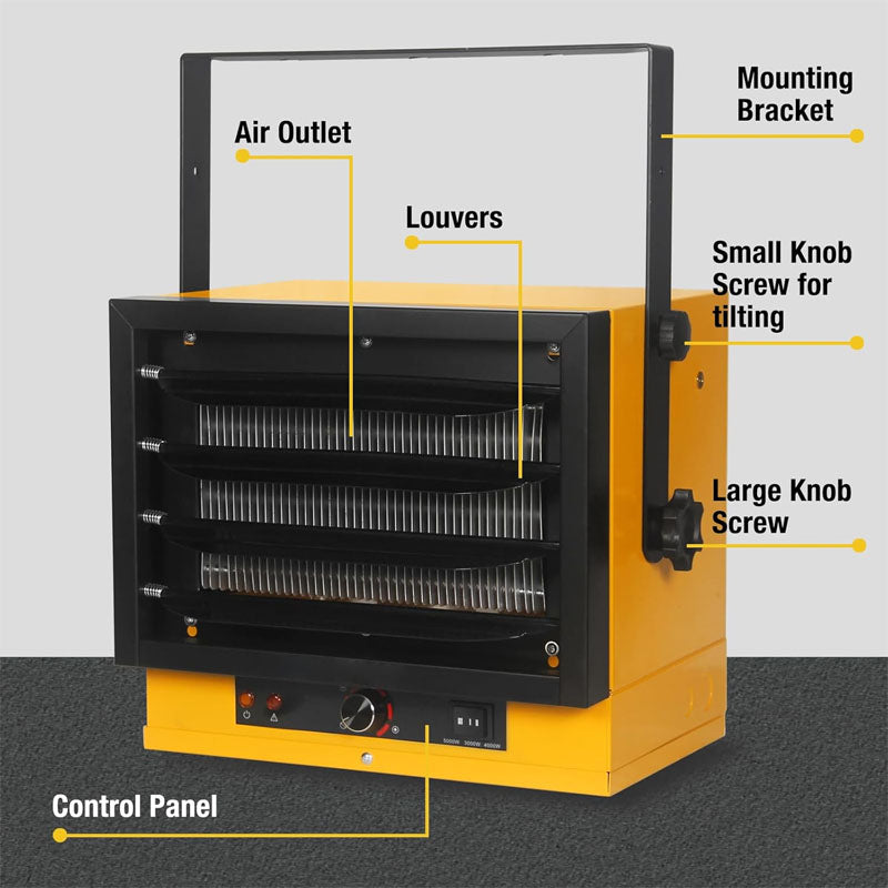 Electric Garage Heater with Remote Control Overheat Protection Ideal for Garage or Workshop