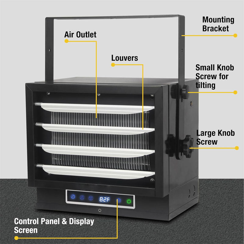 Electric Garage Heater with Remote Control Overheat Protection Ideal for Garage or Workshop