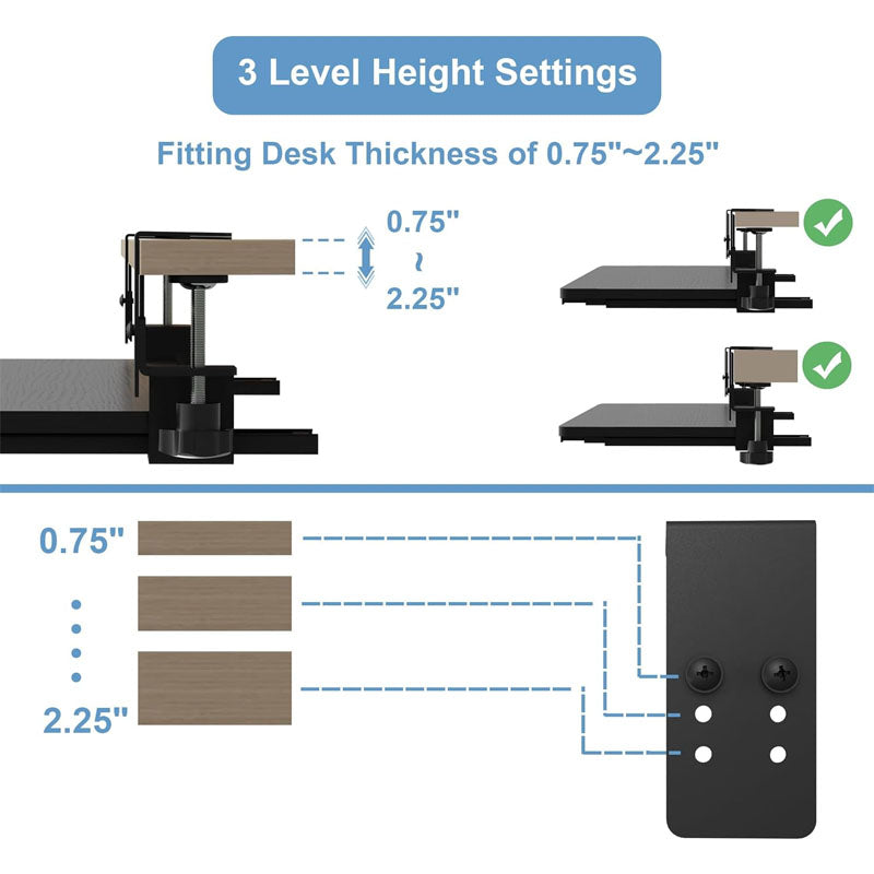 Keyboard Drawers & Platforms Keyboard Tray Under Desk Pull out Keyboard/Mouse Tray Under Desk for Typing in Home, Office Work