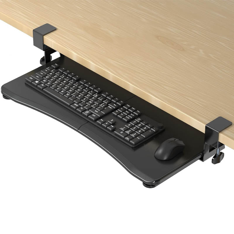 Keyboard Drawers & Platforms with C Clamp Mount 25.6 x 11.8 inch Slide-Out Platform Computer Drawer
