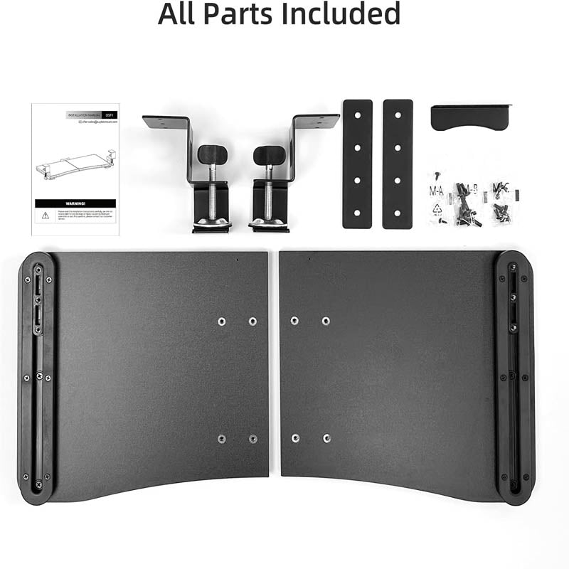 Keyboard Drawers & Platforms with C Clamp Mount 25.6 x 11.8 inch Slide-Out Platform Computer Drawer