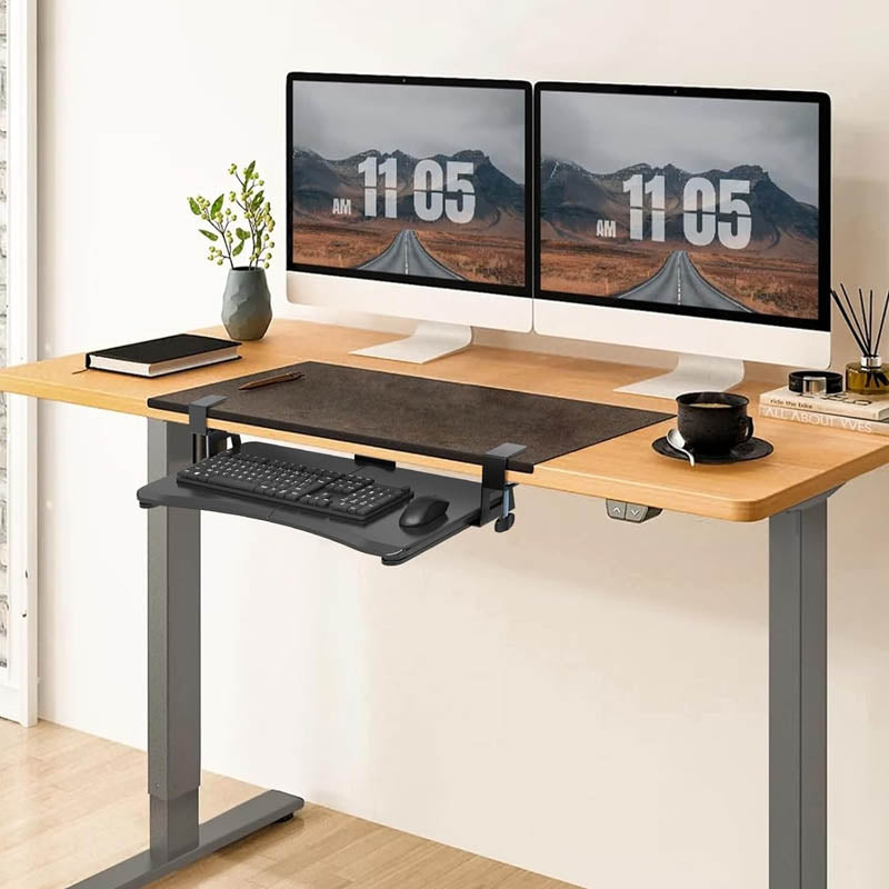 Keyboard Drawers & Platforms with C Clamp Mount 25.6 x 11.8 inch Slide-Out Platform Computer Drawer