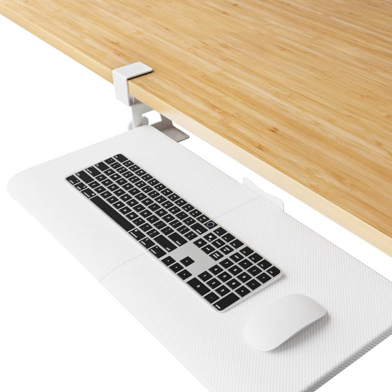 Keyboard Drawers & Platforms 26'' x 11 Inch Keyboard Tray Under Desk with Extra Sturdy C Clamp Mount System