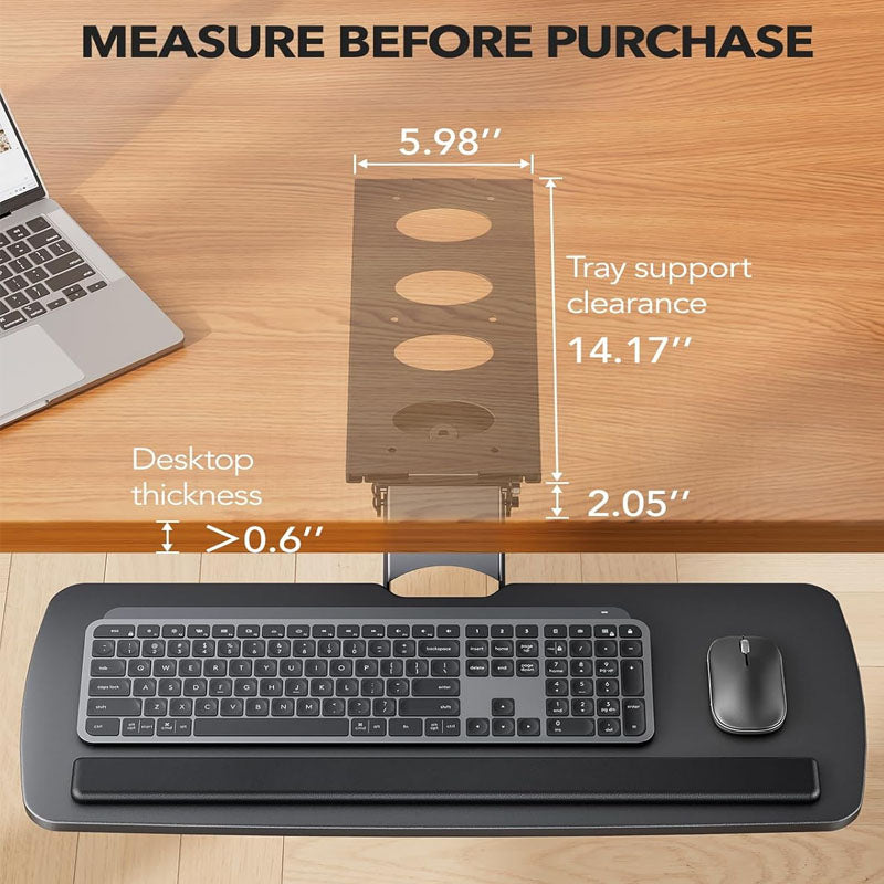Keyboard Drawers Keyboard Tray Under Desk, 360 Adjustable 360 Adjustable for Typing in Home, Office Work