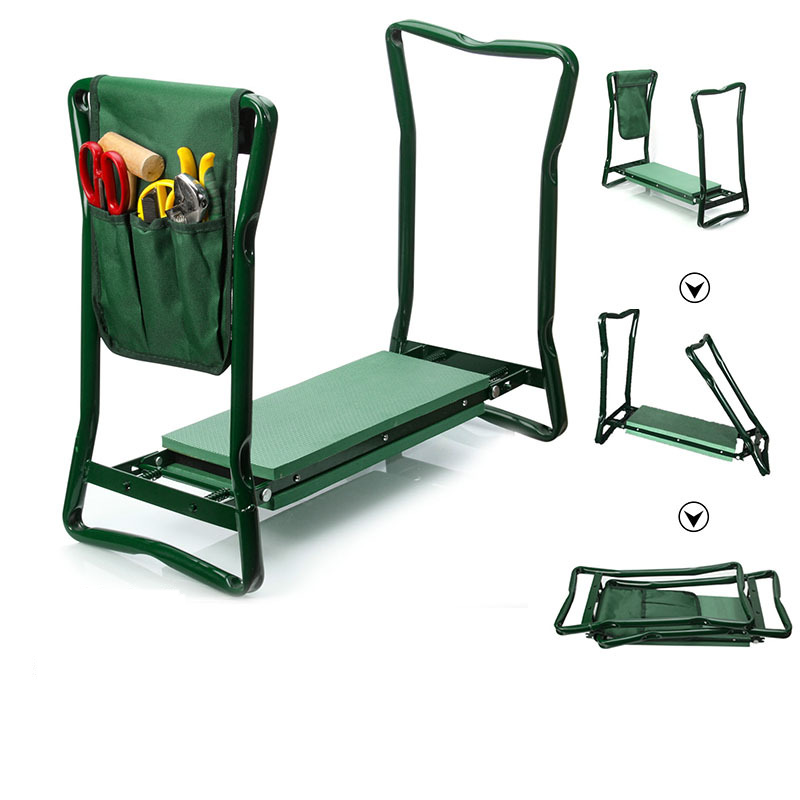 Kneeler Seat Garden Kneeling Stool With 1 Tool Kit Sponge Non-Slip Folding Stool Garden Farmland Weeding Low Stool Bench