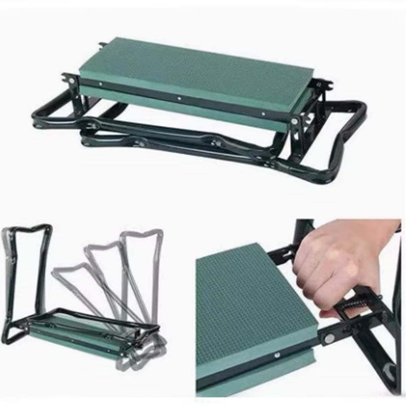 Kneeler Seat Garden kneeling pad and seat, gardening gifts, folding gardening stool with kneeling pad, green