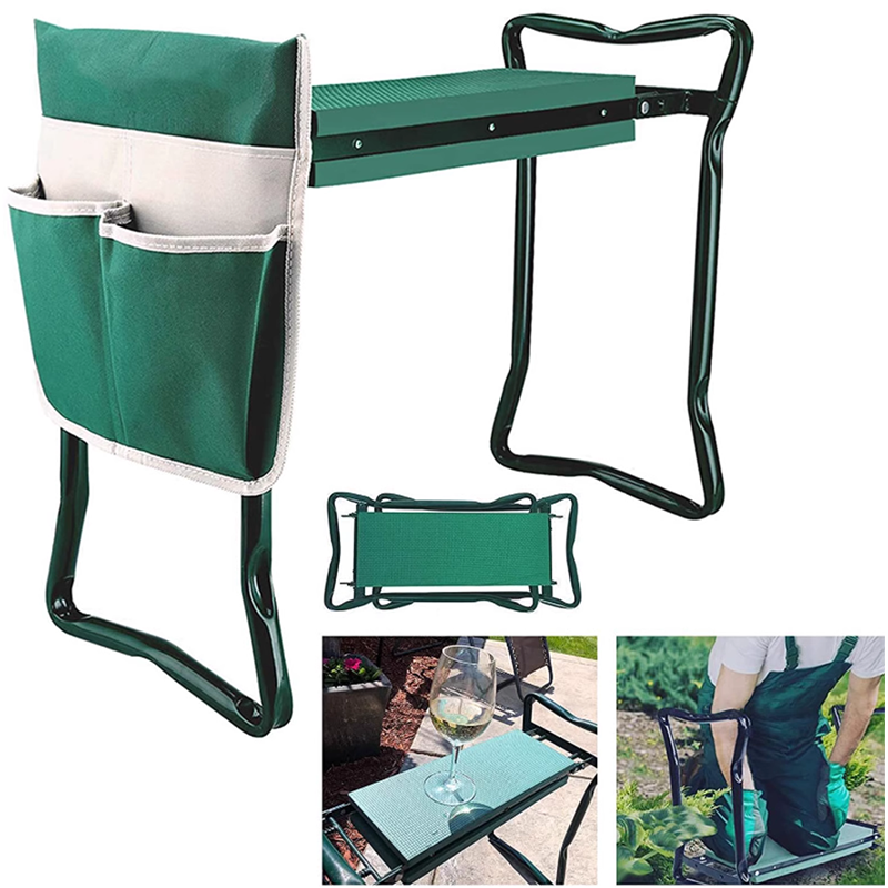 Kneeler Seat Garden Kneeling Mat with EVA Kneeling Pad and Tool Bag