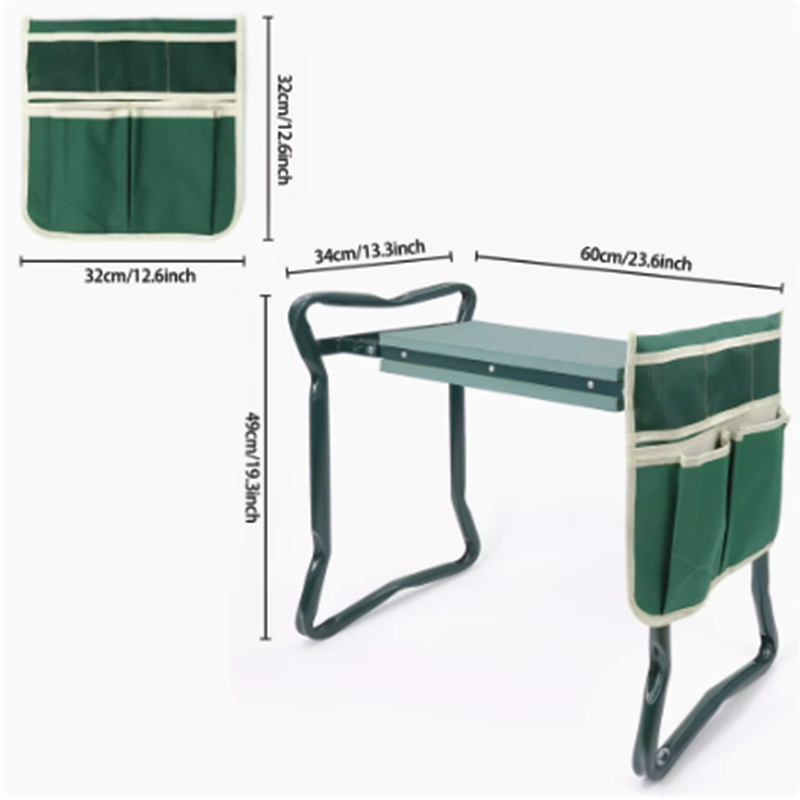 Kneeler Seat Garden Kneeling Mat with EVA Kneeling Pad and Tool Bag