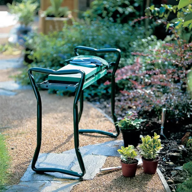 Garden Kneeler Seat and Seat Stool, Folding Gardening Stool Kneeler Chair with Thick Pads and Handles