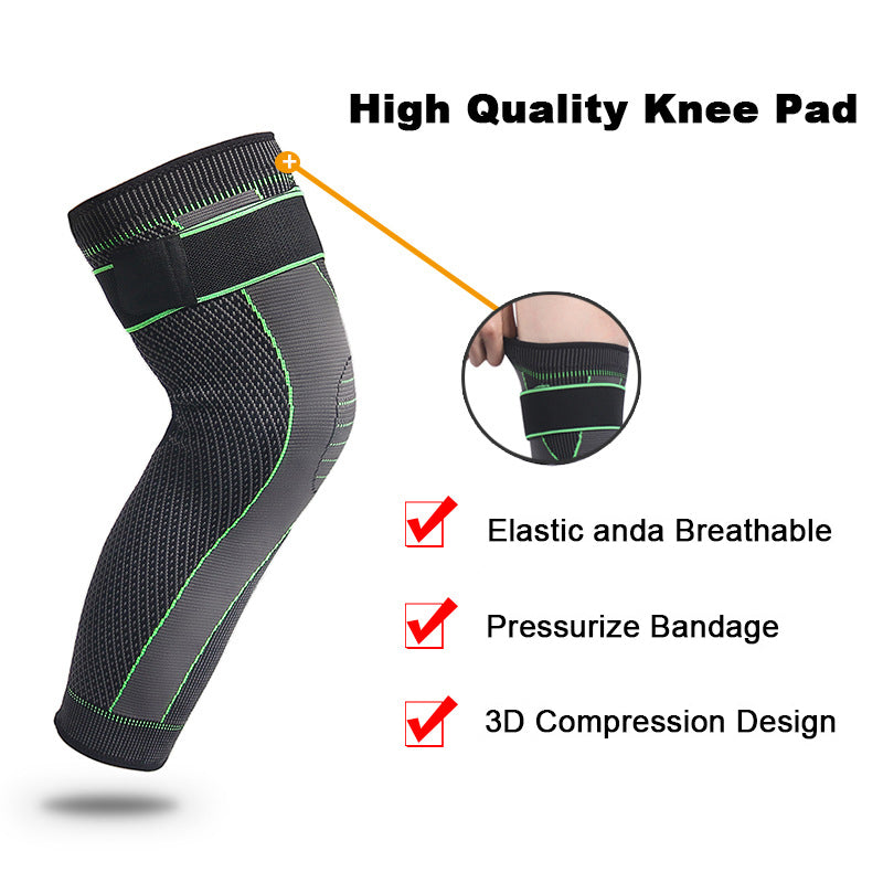 Knitted Bandage Compression Sports Lengthened Basketball Football Knee Pads