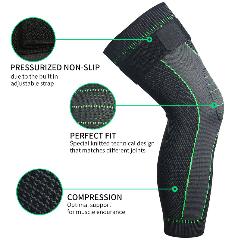 Knitted Bandage Compression Sports Lengthened Basketball Football Knee Pads