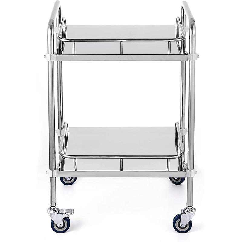 Medical Cart, 2 Layer Medical Utility Cart with 360° Rotate, 24''Lx16''Wx34''H, Lab Rolling Cart