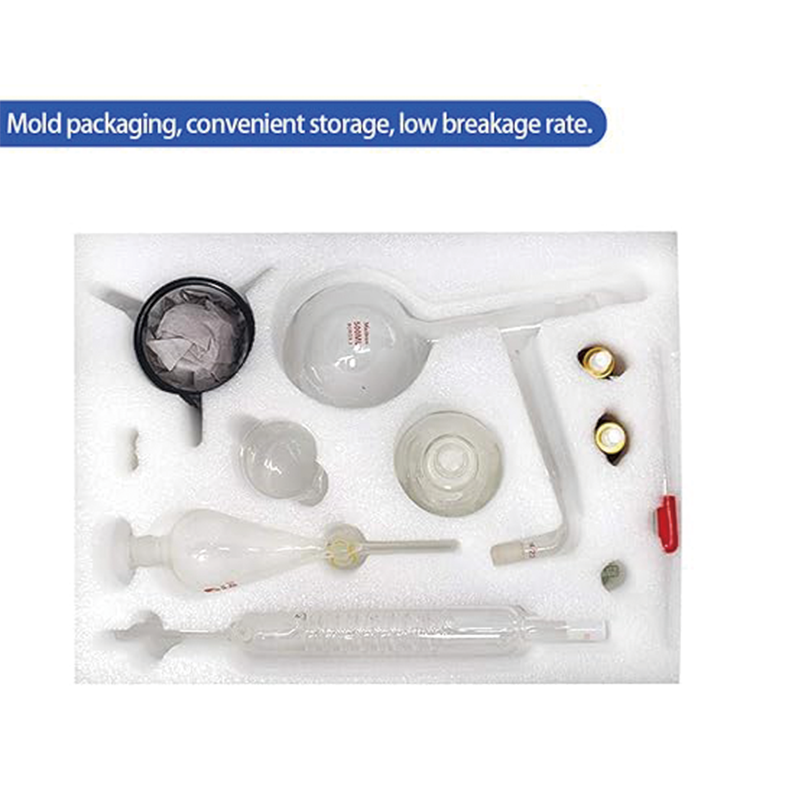 Labware Set 500ml Essential oil Extraction Distillation Apparatus Water Distiller Purifier Glassware Kits Hydrosol, Home Distillation kit