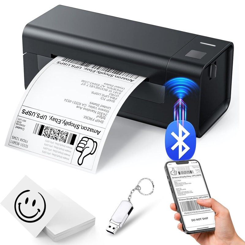 Label Printer for small business 4x6 Bluetooth thermal printer 300mm/s desktop printer labels maker