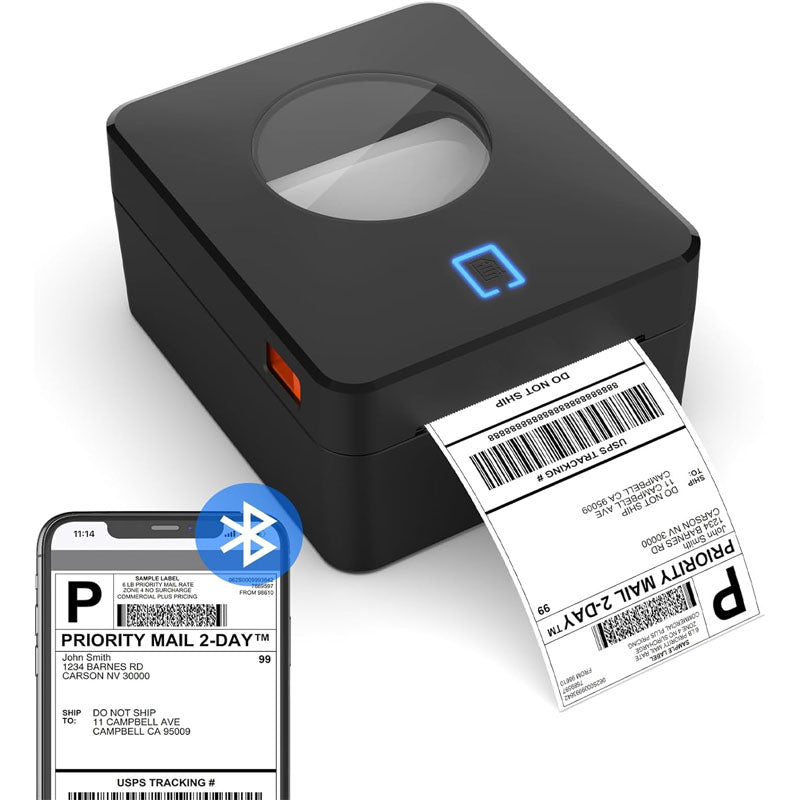 Label Printer 4x6 Bluetooth Thermal Label Printer with Automatic Label Recognition for Shipping Packages