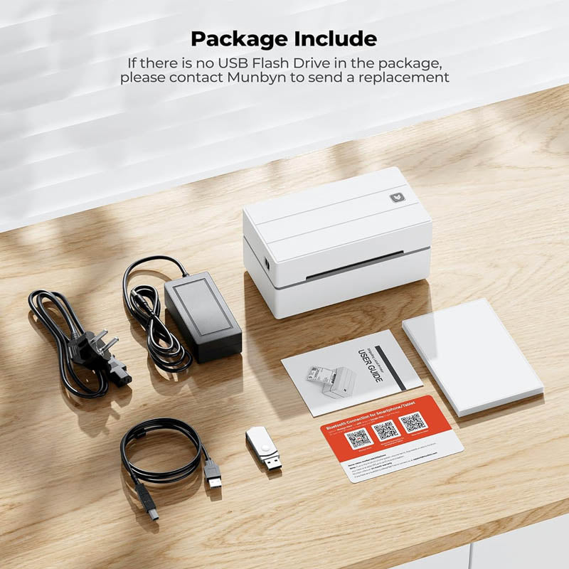 Bluetooth Thermal Label Printer 130B Wireless 4x6 Shipping Label Printer with Automatic Label Recognition