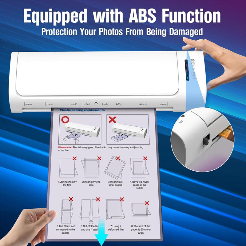 13-inch 9 in 1 Hot & Cold Pouch Laminating Machine with 52 Laminating Sheets Paper Trimmer Corner Rounder for Office School home