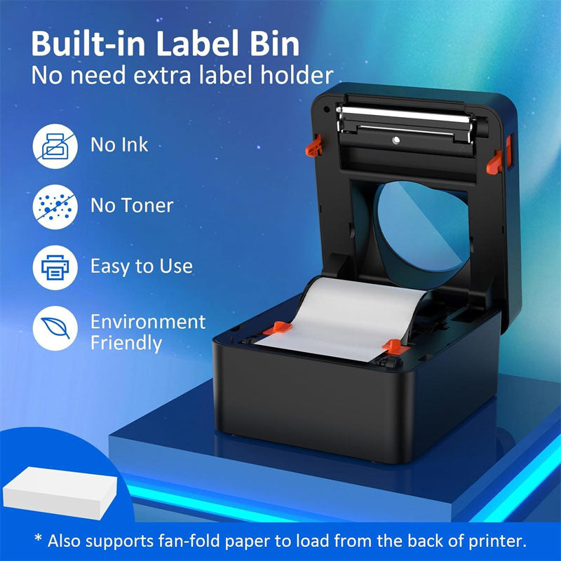Label Printer 4x6 Bluetooth Thermal Label Printer with Automatic Label Recognition for Shipping Packages