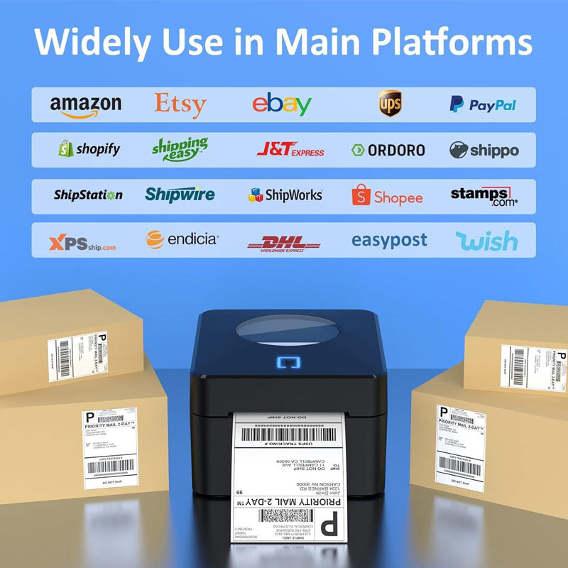 Label Printer 4x6 Bluetooth Thermal Label Printer with Automatic Label Recognition for Shipping Packages