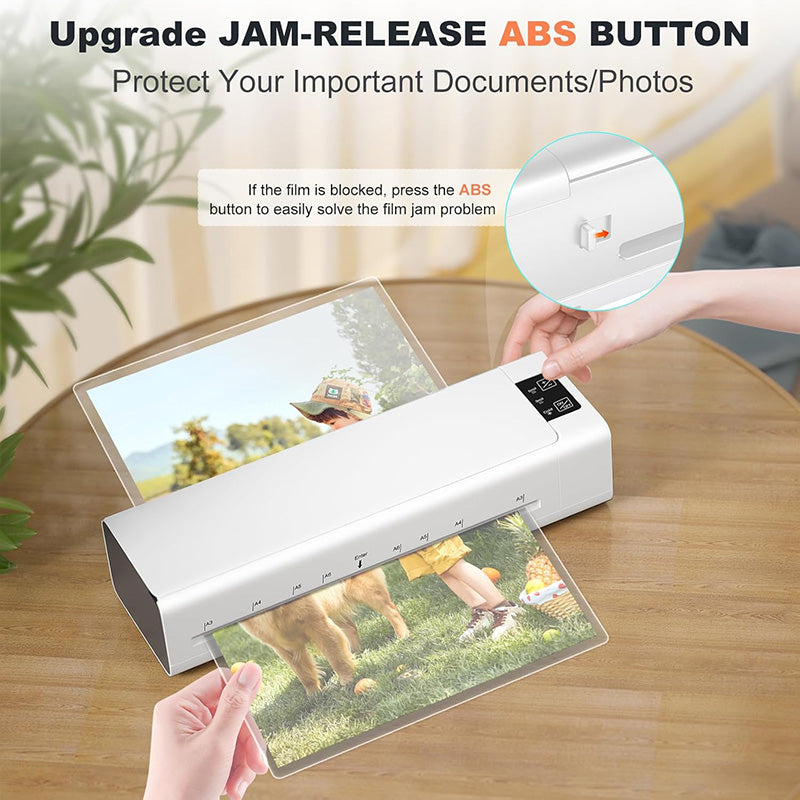 13 Inch Lamination Machine Personal Desktop Cold & Hot A3 Laminating Machine 60s Warm-Up Jam-Free Laminator Machine with 12 Pouches for Office, School