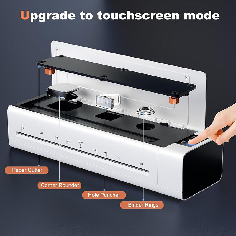 13 Inch Lamination Machine Personal Desktop Cold & Hot A3 Laminating Machine 60s Warm-Up Jam-Free Laminator Machine with 12 Pouches for Office, School