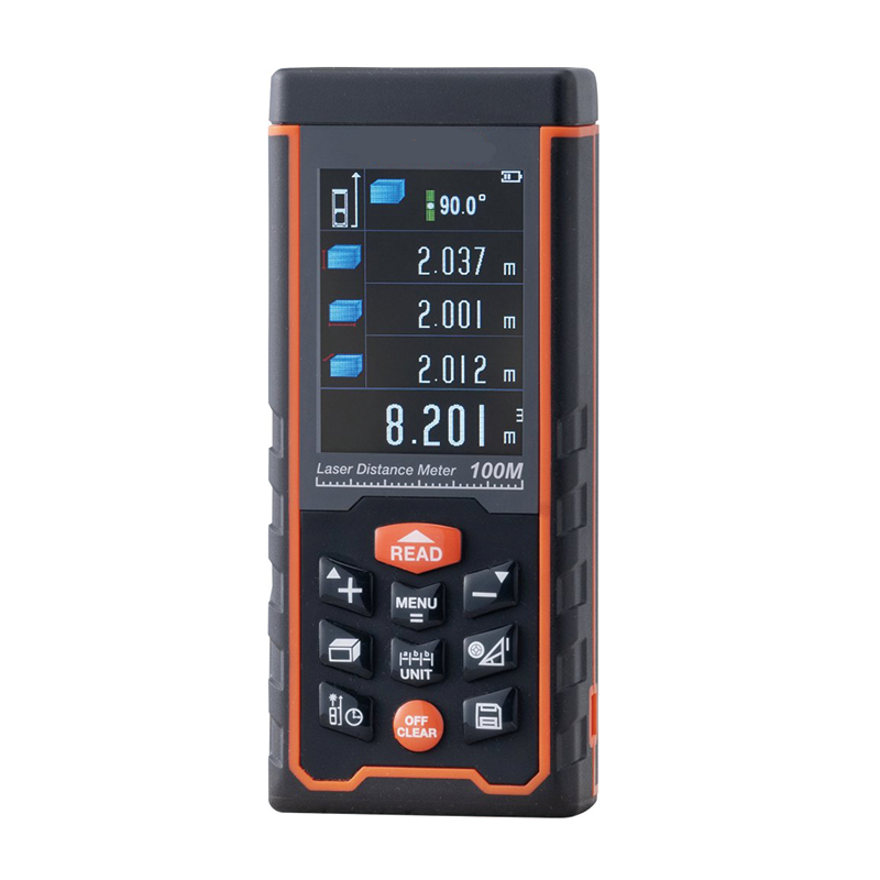 Laser Measure 328 Ft Digital Laser Distance Meter Measurement,ft/m/in/ft+in, 2.4'' Colorlit LCD Screen Laser Meter, Pythagorean Mode, Measure Distance, Area and Volume