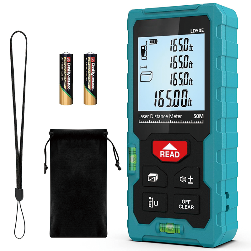Laser Measure, 165 ft , ft/m/in Switching , Laser Tape Measure Compact Laser Measurement Tool with Larger Backlit LCD Display