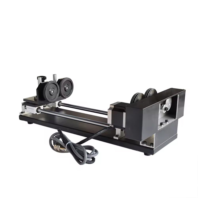 Diamond Laser Rotation Axis Attachment With Wheels Rotary Rollers Stepper Motors For Cnc Laser Machine Rotary Axis