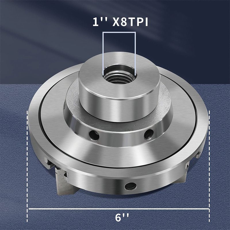 Wood Lathe Chuck Set,6 Inch,1 x 8TPI Lathe Chuck 4 Jaws Self-Centering Lathe Chucks Thread,for Woodturning