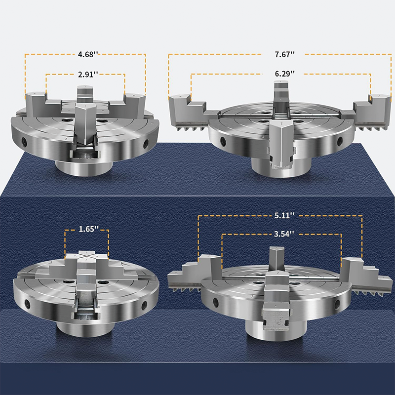 Wood Lathe Chuck Set,6 Inch,1 x 8TPI Lathe Chuck 4 Jaws Self-Centering Lathe Chucks Thread,for Woodturning