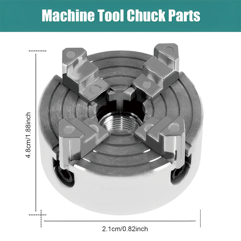 4-Jaw Metal Lathe Chuck Kit,Wood Turning Chuck,Zinc Alloy Self-Centering Wood Lathe Chuck with Wrench for Woodworking