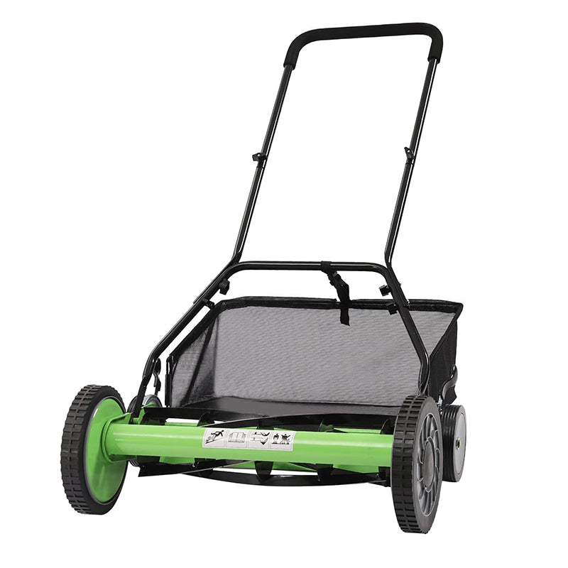20 Inch Reel Mower Push Lawn Mower Universal Manual Lawn Mower with Grass Catcher Adjustable Cutting Height