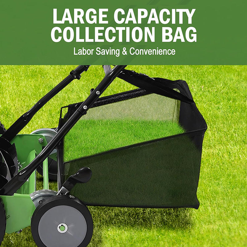 20 Inch Reel Mower Push Lawn Mower Universal Manual Lawn Mower with Grass Catcher Adjustable Cutting Height