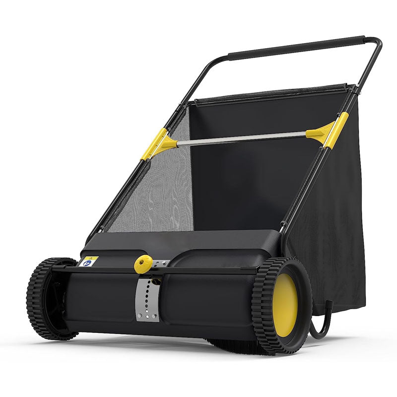 Lawn Sweeper 26-Inch Walk-behaind Push Lawn Sweeper Strong Rubber Wheels & Heavy Duty Thickened Steel