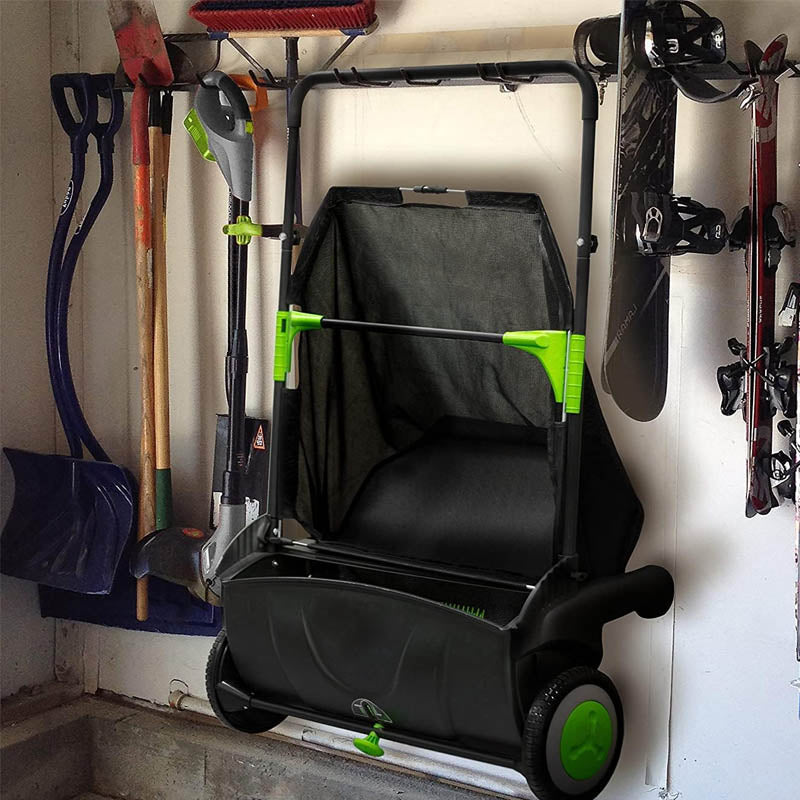 Lawn Sweeper 21-Inch Width Leaf & Grass Push Lawn Sweeper Strong Rubber Wheels & Heavy Duty Thickened Steel