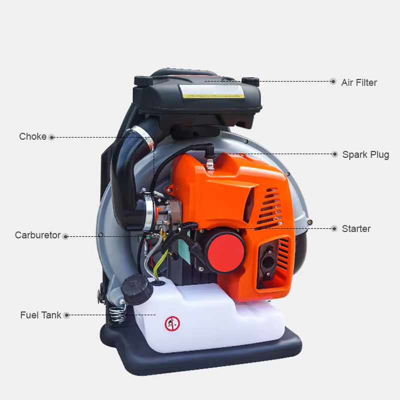 63CC 2-Stroke Backpack Gasoline Engine Leaf Snow Blower