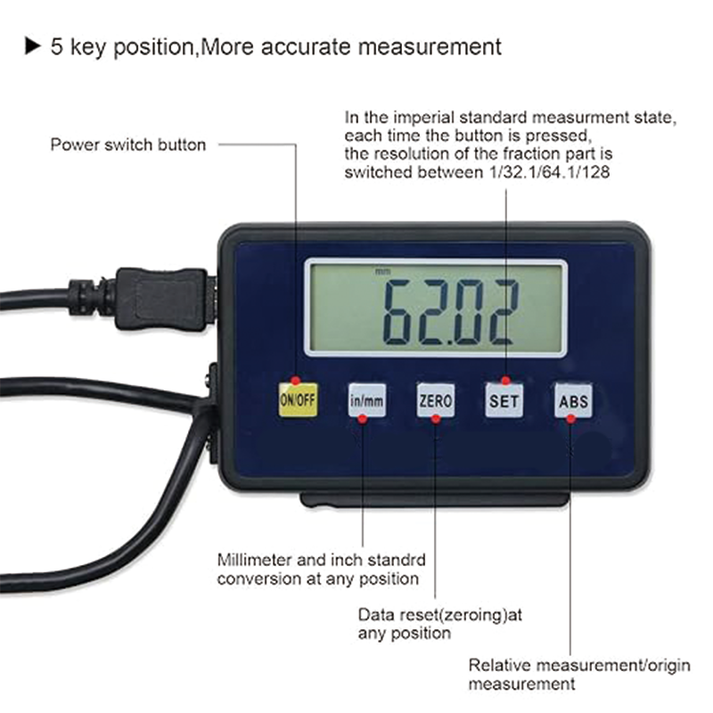 Digital Readout,0-150mm/0-6inch Accurate Digital LCD Digital Readout Lathe Linear Scale for Milling Machines,with L-Shaped Brackets Z-Shaped Brackets Thickened Plates Screws Button Cells