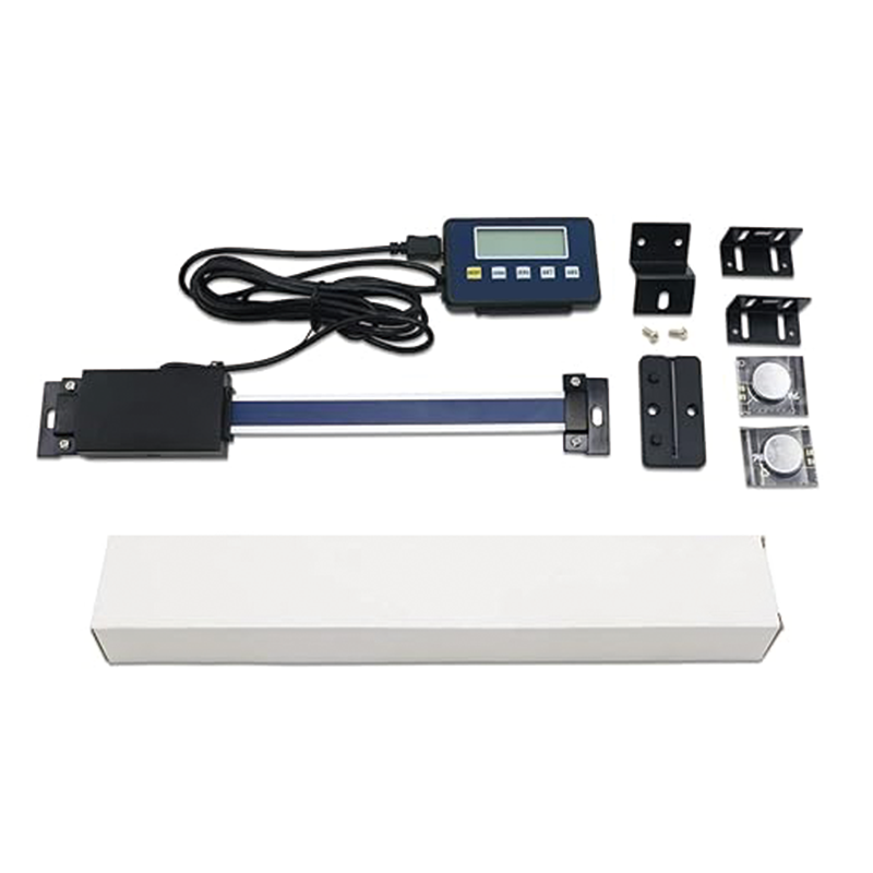Digital Readout,0-150mm/0-6inch Accurate Digital LCD Digital Readout Lathe Linear Scale for Milling Machines,with L-Shaped Brackets Z-Shaped Brackets Thickened Plates Screws Button Cells
