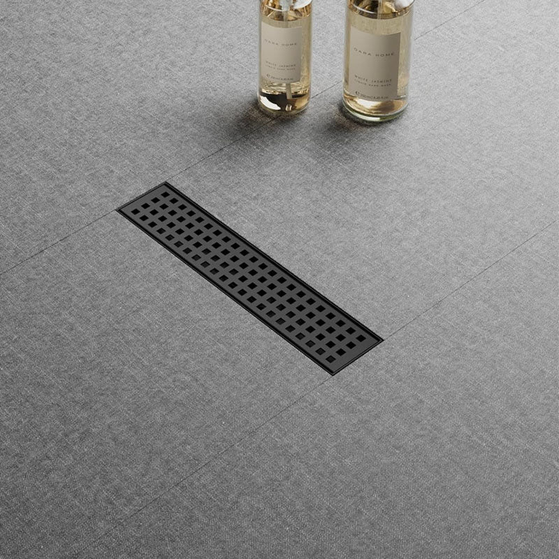 12 Inch Linear Shower Drain with Removable Grate Matte Black Shower Drain with Accessories CUPC Certified Stainless Steel
