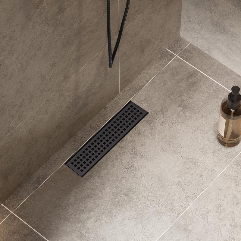 12 Inch Linear Shower Drain with Removable Grate Matte Black Shower Drain with Accessories CUPC Certified Stainless Steel