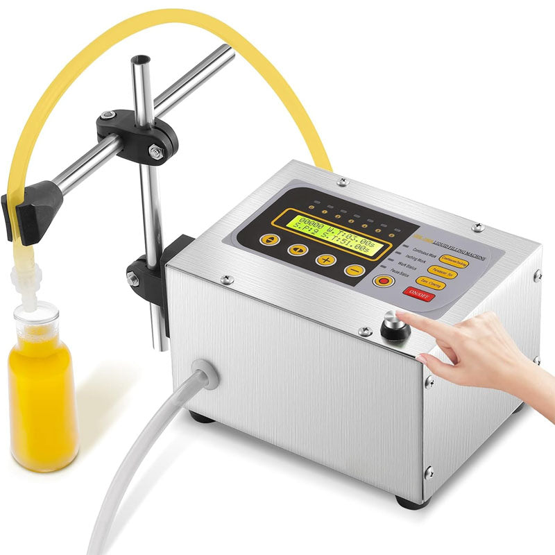 Liquid Filling Machine 2-118 Oz Bottle Filling Capacity with Anti-Dripping Nozzle Diaphragm Pump Digital Control