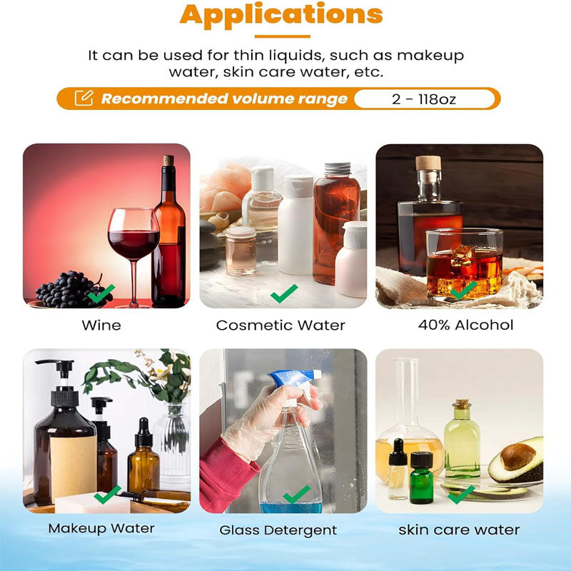 Liquid Filling Machine 2-118 Oz Bottle Filling Capacity with Anti-Dripping Nozzle Diaphragm Pump Digital Control