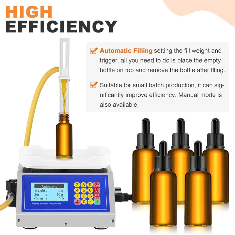 Liquid Filling Machine 1-105Oz Automatic Bottle Filler Digital Weight for Essential Oil Ink Perfume 110V