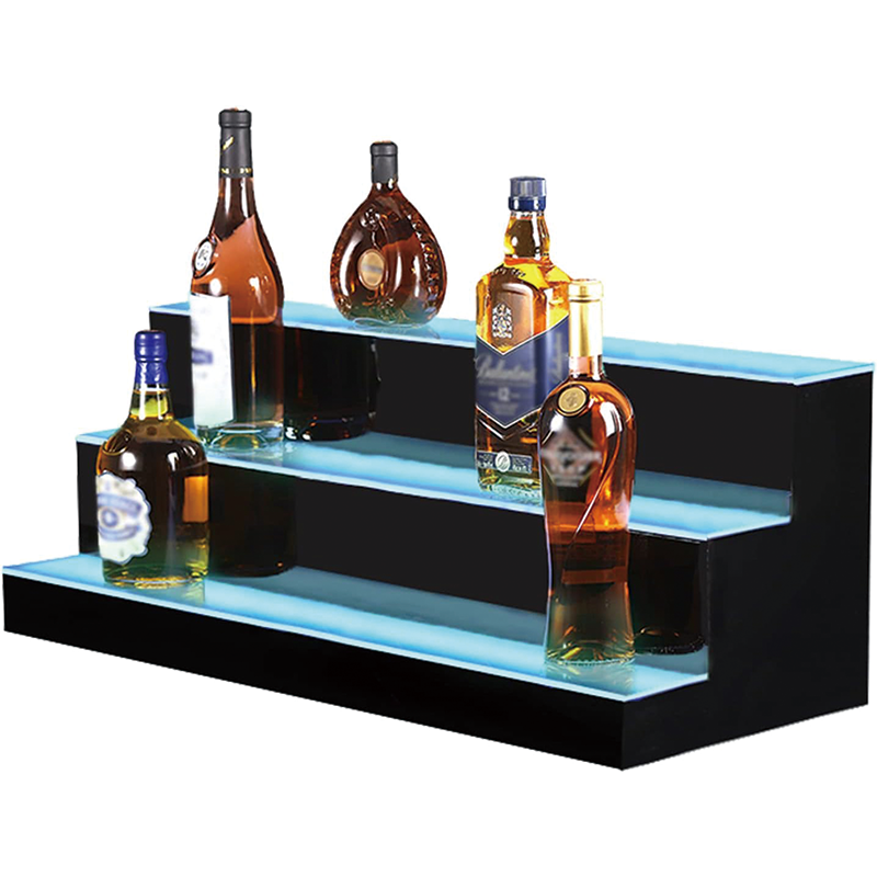 LED Liquor Bottle Display shelf, 40 Inch 3 Tier Waterproof Home Bar Shelf with 60W Power, RF Remote Control for Home Bar