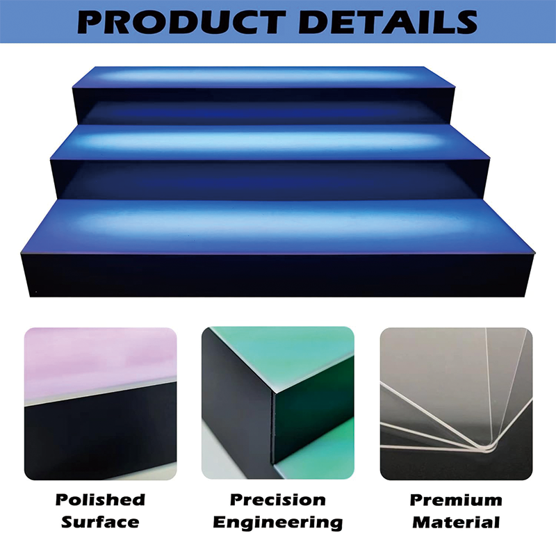 3 Tier LED Lighted Liquor Bottle Shelf, 24 Inch Illuminated Home Bar Shelf with Multicolor Lighting Modes