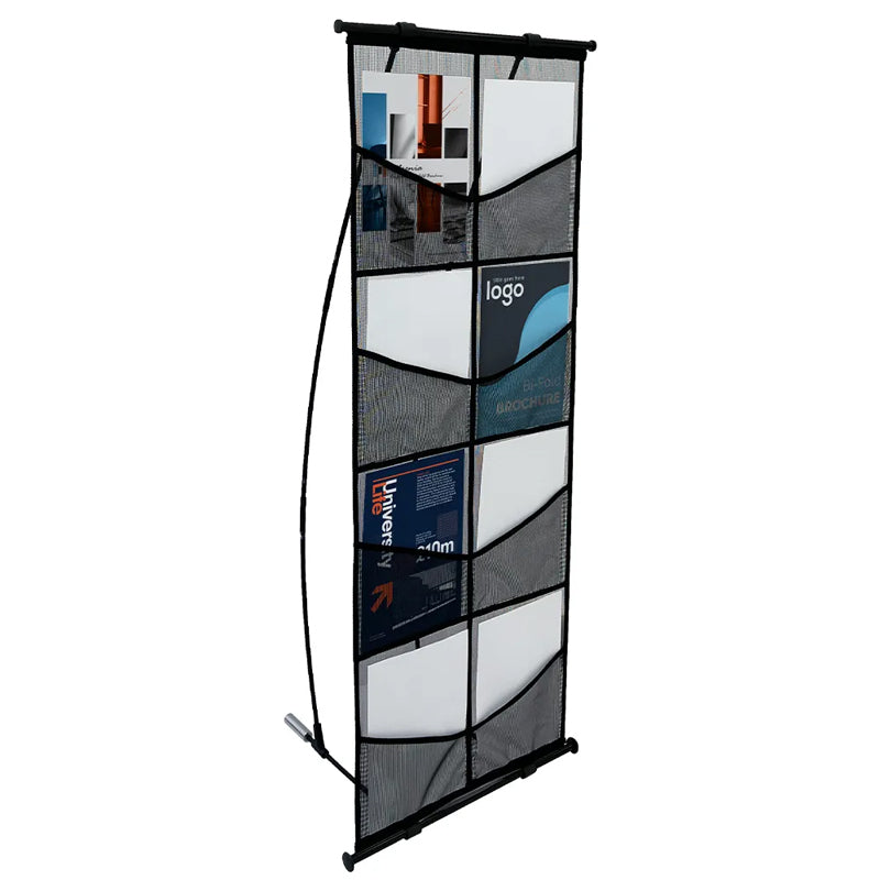 Aluminum A4 Brochure Holder Portable Foldable Display Rack For Trade Show Magazine Stand Holder Floor Display