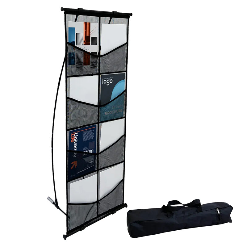 Aluminum A4 Brochure Holder Portable Foldable Display Rack For Trade Show Magazine Stand Holder Floor Display