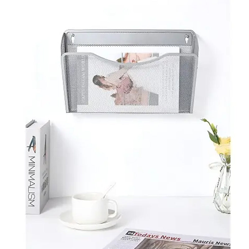 6 Pack Strong Black Mesh File Storage Basket For Walls Metal File Storage Basket Hanging File Manager