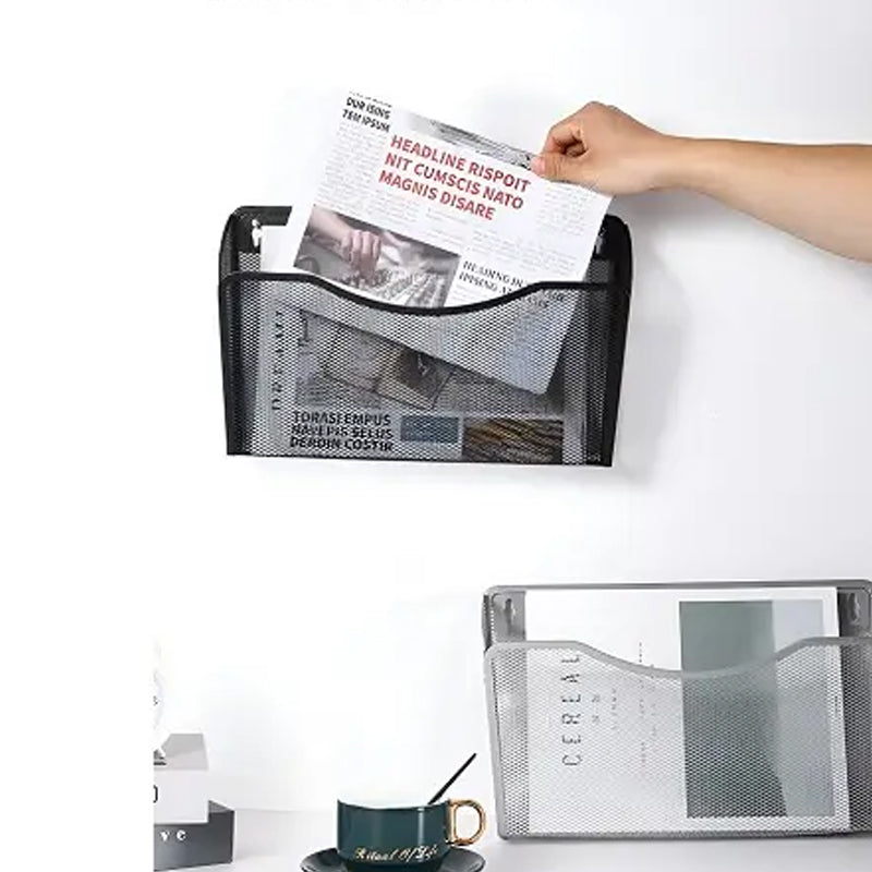 6 Pack Strong Black Mesh File Storage Basket For Walls Metal File Storage Basket Hanging File Manager